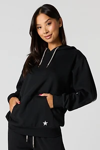 Oversized Star Graphic Fleece Hoodie