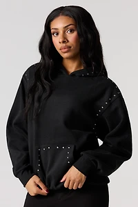 Rhinestone Fleece Hoodie