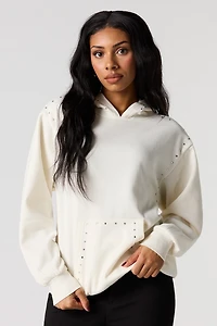 Haut à capuchon en molleton avec pierres du Rhin