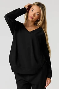 V-Neck Fleece Sweatshirt