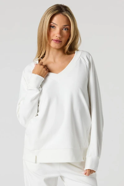 V-Neck Fleece Sweatshirt