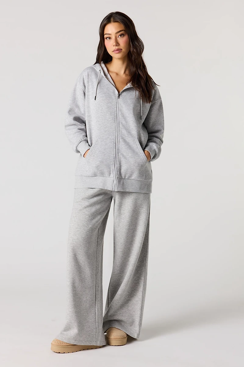 Haut à capuchon en molleton avec fermeture glissière