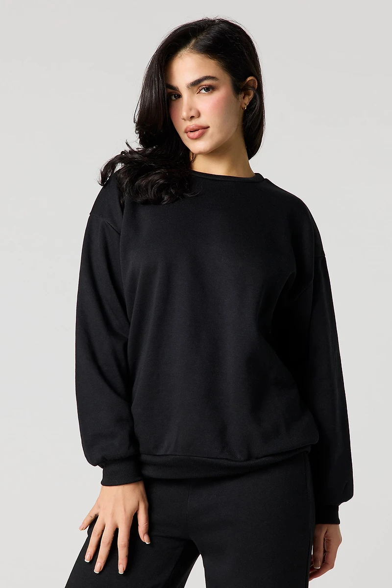 Solid Fleece Sweatshirt