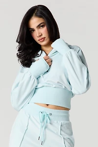 Velour Quarter Zip Hoodie