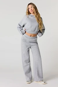 Fleece Rhinestone Wide Leg Sweatpant