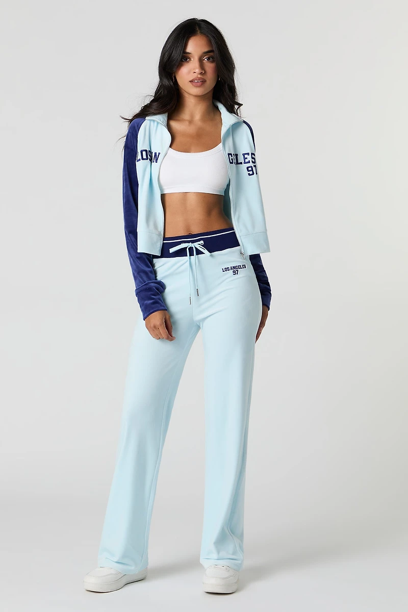 Embroidered Velour Sweatpant