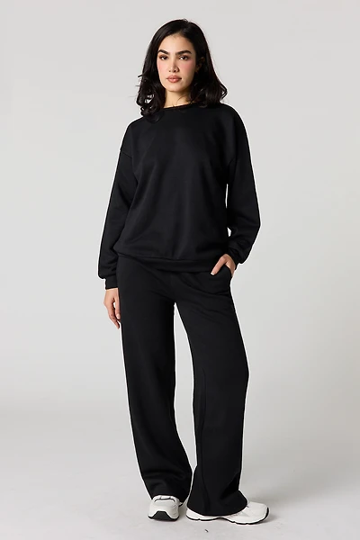 Solid Fleece Straight Leg Sweatpant