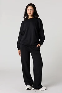 Solid Fleece Straight Leg Sweatpant