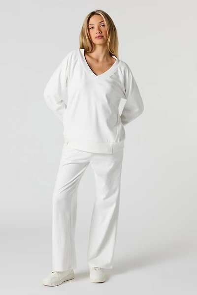 Wide Leg Fleece Sweatpant