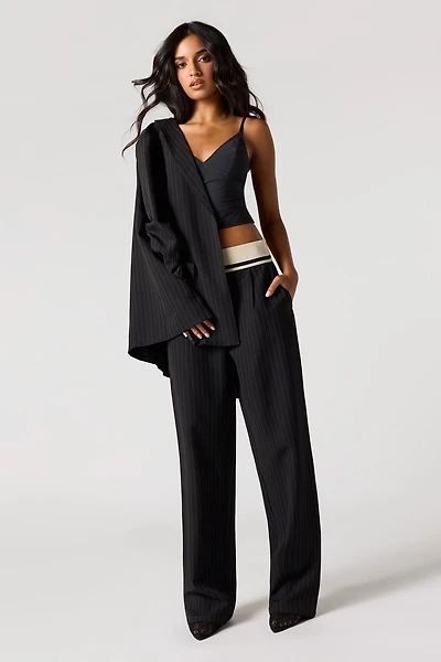 Contrast Flowy Dressy Pant