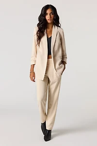 Pantalon habillé à jambe droite en crêpe