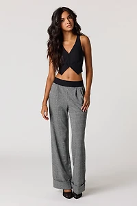 Plaid Knit Dress Pant