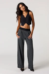 Plaid Knit Dress Pant