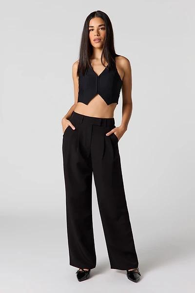 Pleated Wide Leg Dress Pant