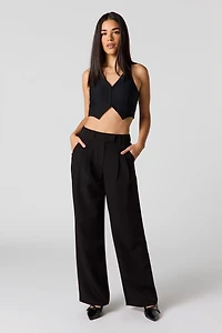 Pleated Wide Leg Dress Pant
