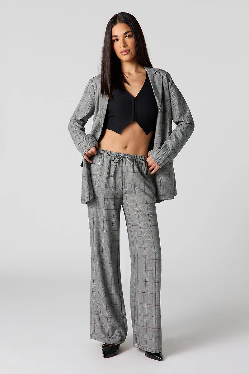 Pantalon habillé à jambe large avec taille coulissante