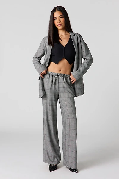 Pantalon habillé à jambe large avec taille coulissante