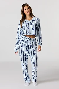 Plush Long Sleeve Top & Pant Pajama Set