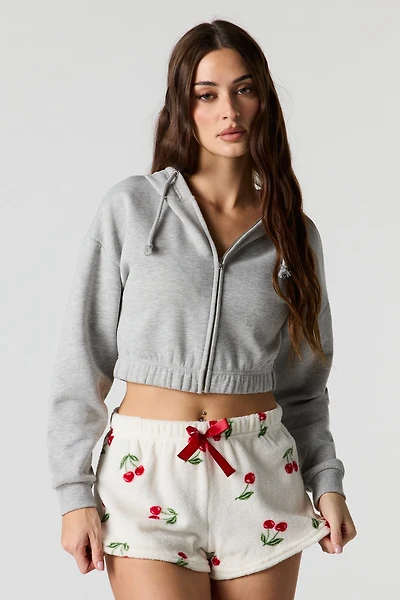 Short de pyjama imprimé en peluche