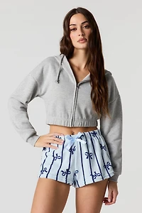 Printed Plush Pajama Short
