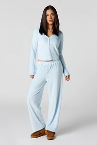 Velour Ribbed Pajama Pant