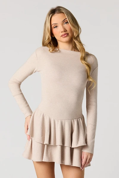 Minirobe-chandail volantée