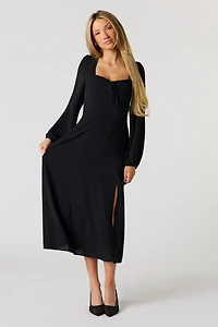 Floral Printed Long Sleeve Midi Dress