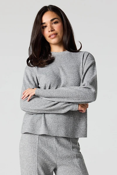 Haut en tricot doux à manches longues