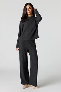 Soft Knit Wide Leg Pant