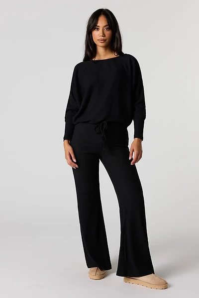 Ribbed Knit Flare Pant