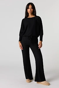 Ribbed Knit Flare Pant