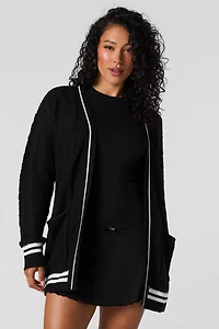 Cardigan en tricot torsadé