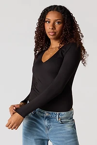 V-Neckline Long Sleeve Bodysuit