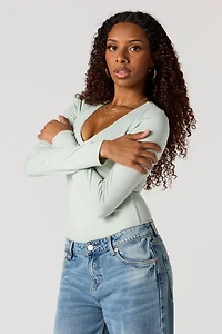 V-Neckline Long Sleeve Bodysuit