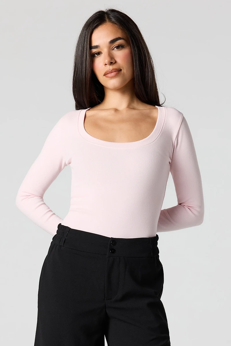 Scoop Neck Long Sleeve Bodysuit