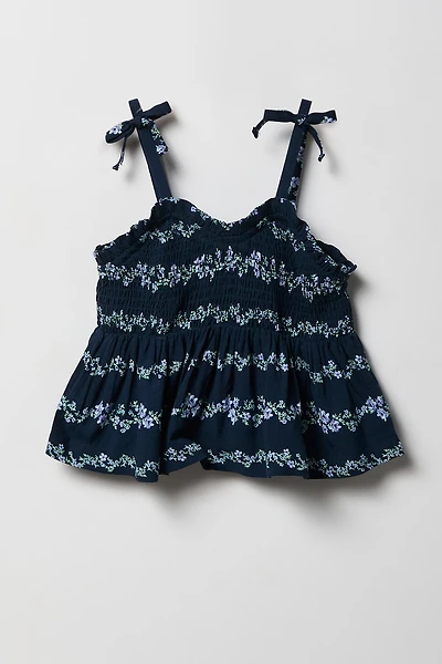 Girls Smocked Bow Top
