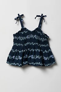 Girls Smocked Bow Top