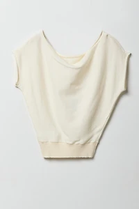 Girls Knit Off Shoulder Short Sleeve Top
