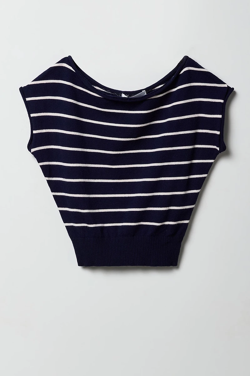 Girls Knit Off Shoulder Short Sleeve Top