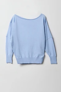 Girls Off-Shoulder Long Sleeve Top