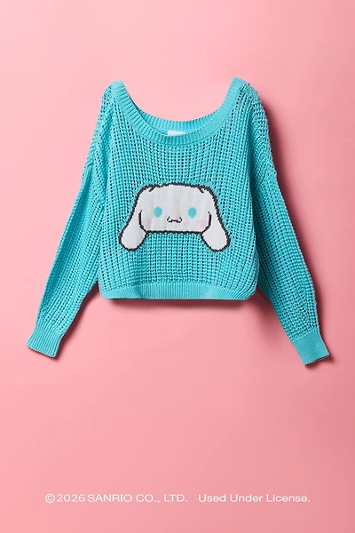 Cinnamoroll™ Girls Jacquard Knit Boat Neck Sweater