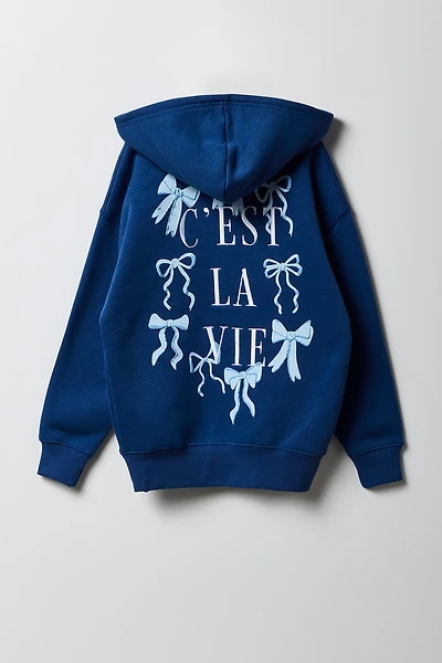 Girls Puff Print Oversized Hoodie