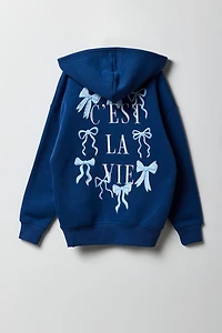 Girls Puff Print Oversized Hoodie