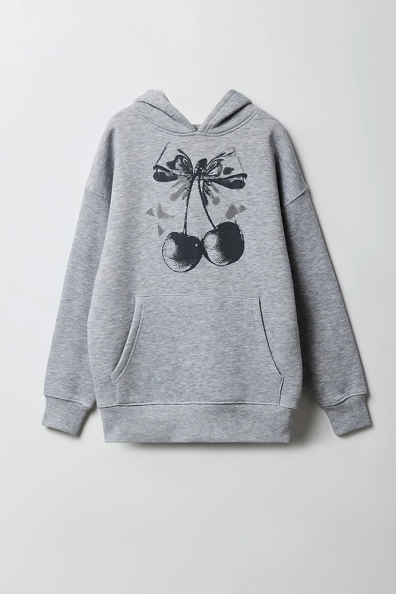 Haut surdimensionné à capuchon imprimé pour fille