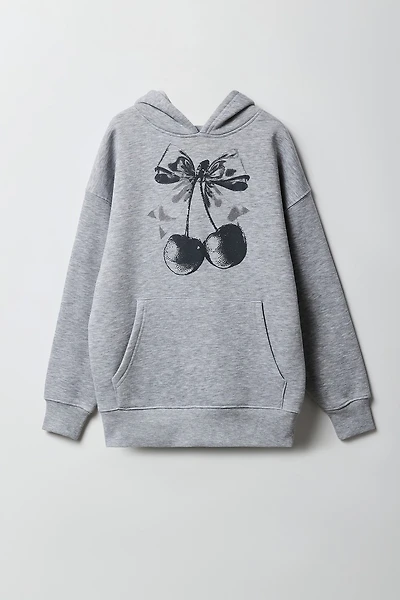 Haut surdimensionné à capuchon imprimé pour fille