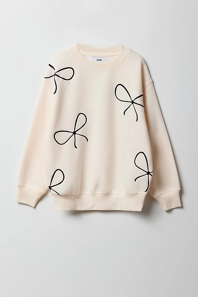 Girls Embroidered Oversized Sweatshirt