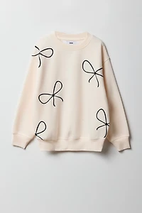 Girls Embroidered Oversized Sweatshirt
