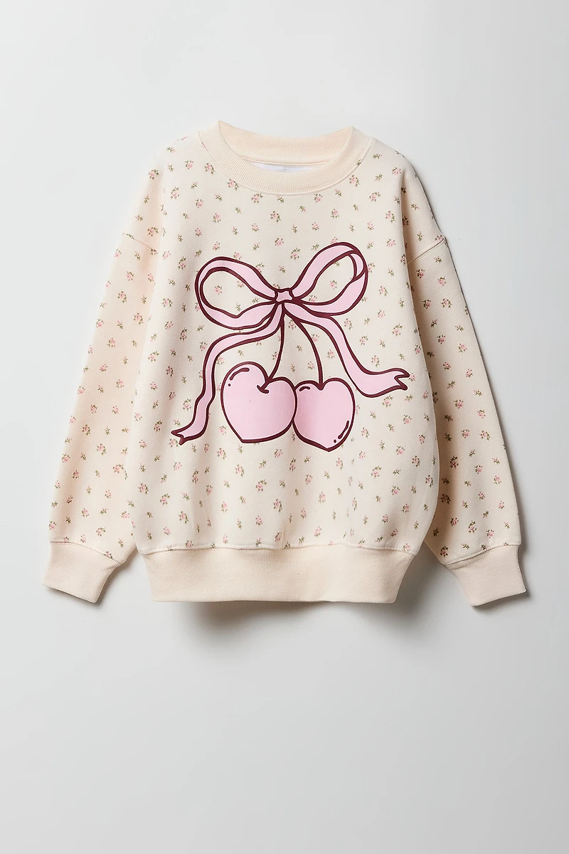 Girls Graphic Oversized Sweatshirt