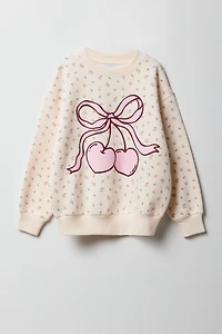 Girls Graphic Oversized Sweatshirt