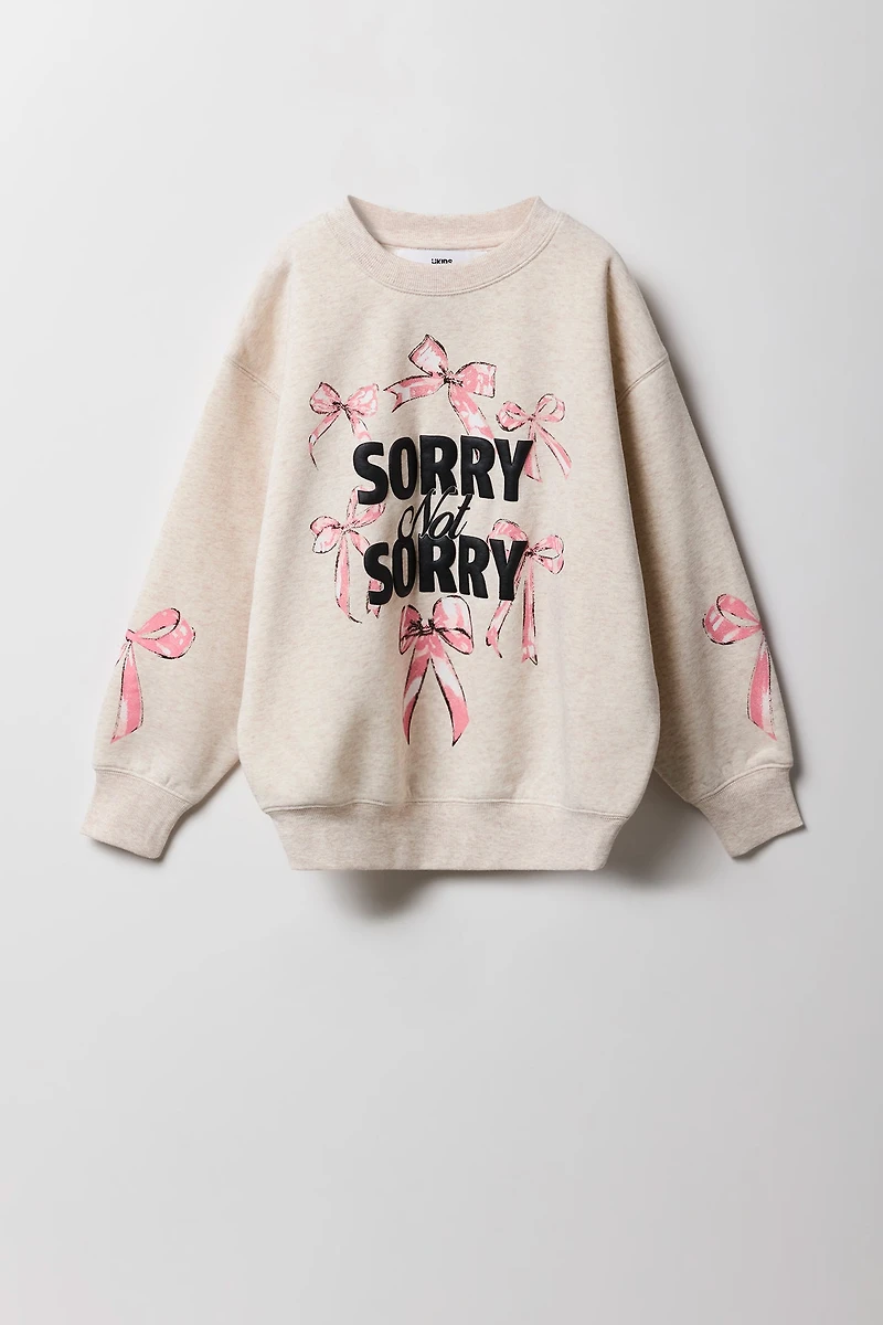 Chandail surdimensionné en molleton à imprimé relief pour fille